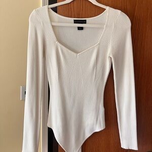 House of Harlow Long Sleeve Ribbed Bodysuit